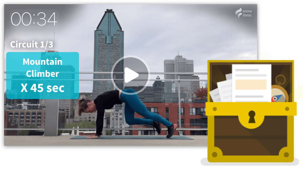 video workout et image de coffre à outils