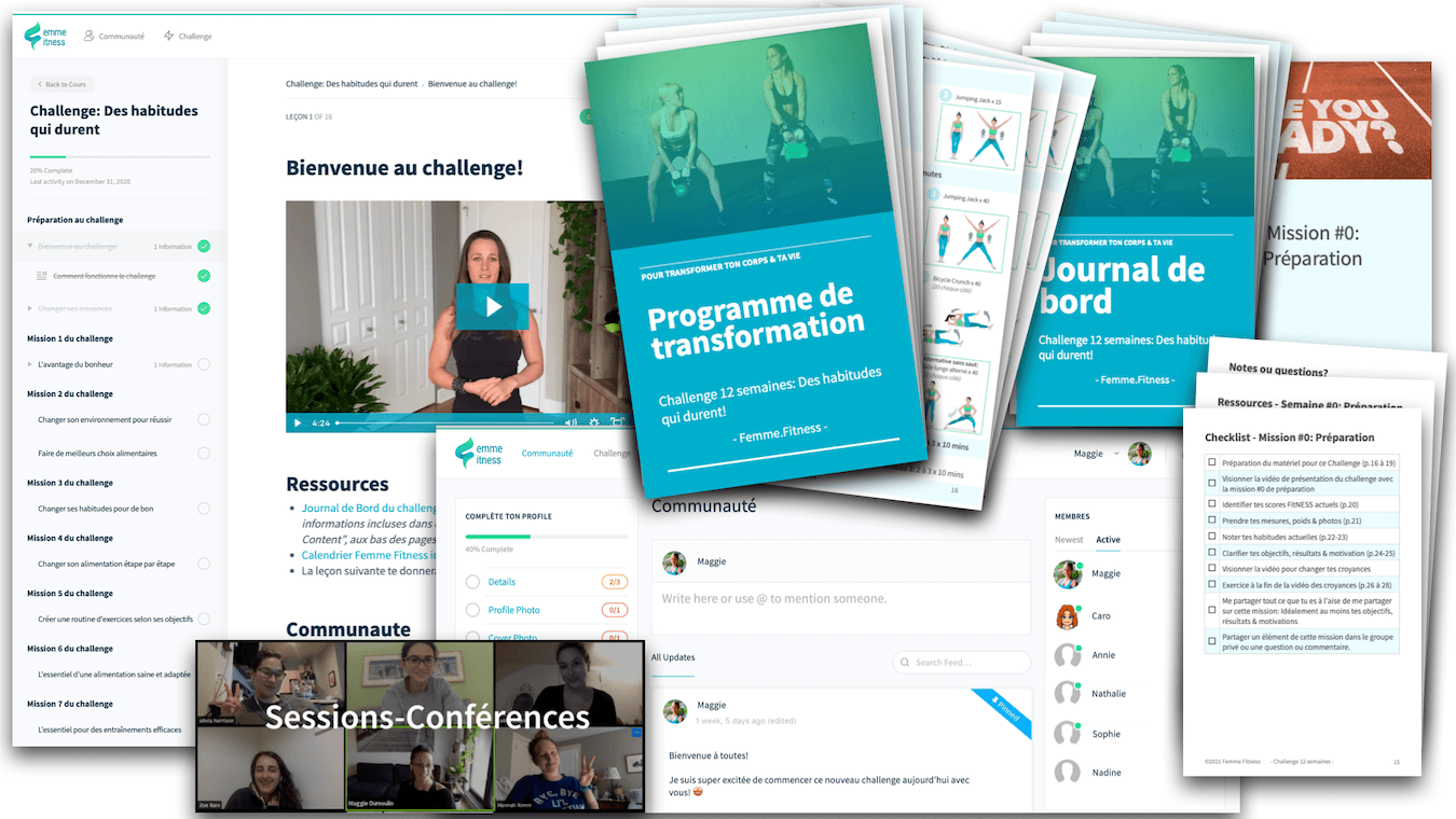 composantes du challenge: des habitudes qui durent de femme fitness