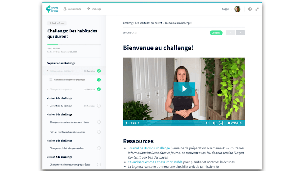 plateforme challenge femme fitness
