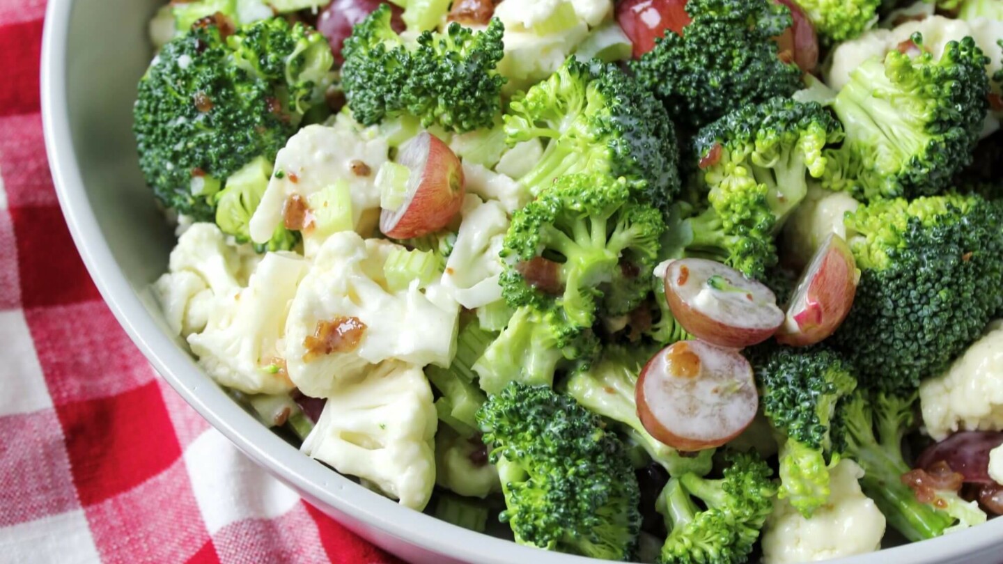 salade de brocoli chou fleur et raisins
