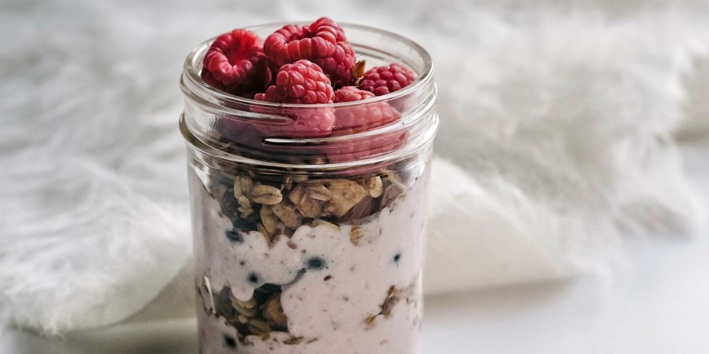 parfait yogourt et framboises