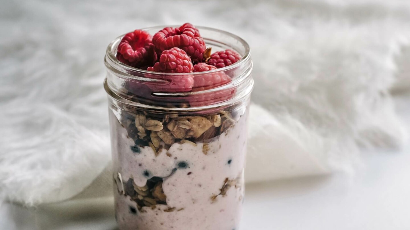 parfait yogourt et framboises