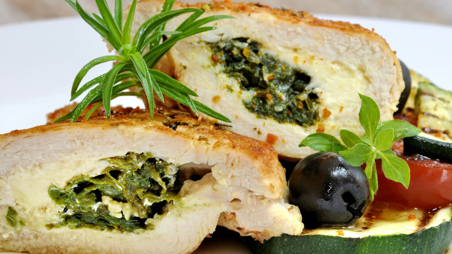 poulet blanc farci au fromage