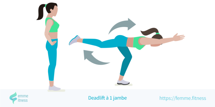 deadlift à 1 jambe en dessin