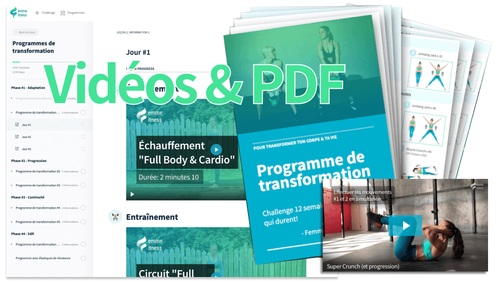 programme de transformation du challenge femme fitness preview